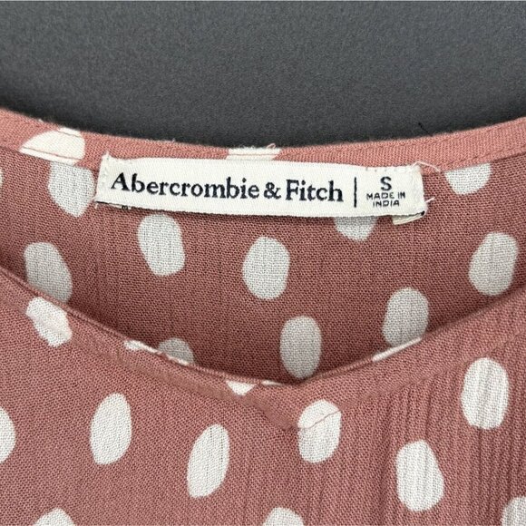 Abercrombie & Fitch Women's Polka Dot Cropped Cami Top Size S Brown and White - Picture 3 of 8